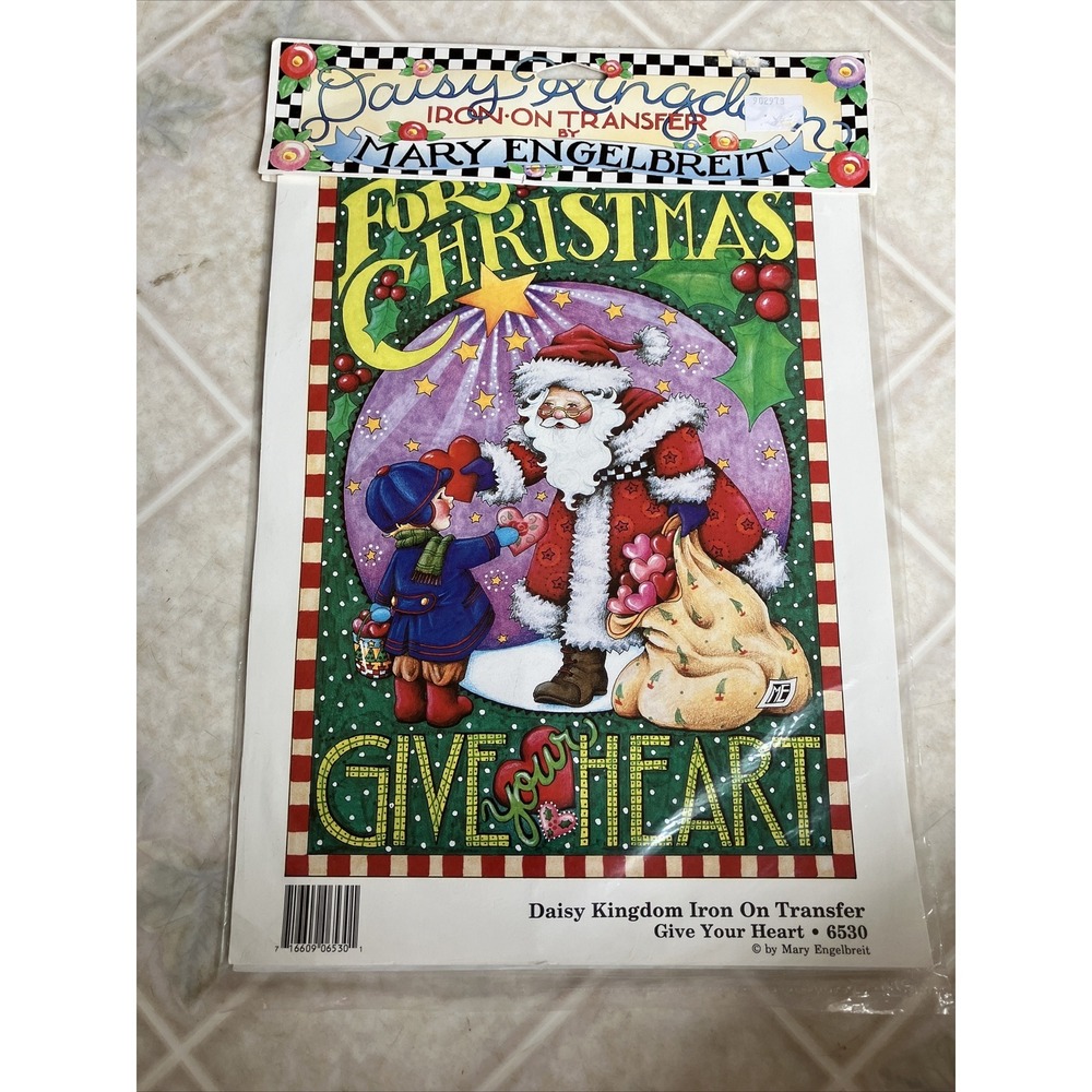 Mary Engelbreit Iron On Transfer‎ For Christmas Give Ur Heart 90s Daisy Kingdom